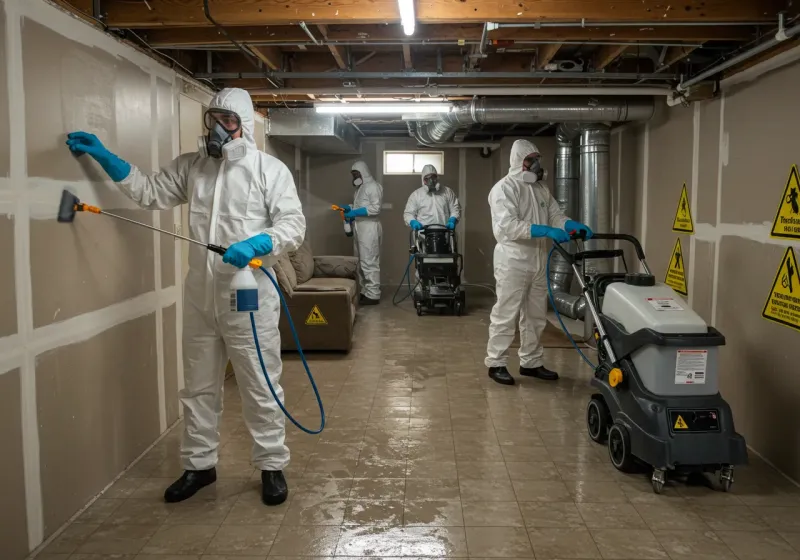 Basement Moisture Removal and Structural Drying process in Trail Creek, IN